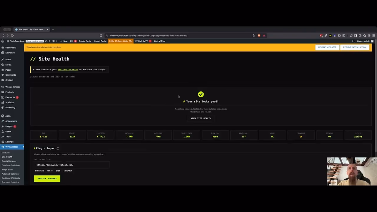 WP Multitool Demo — Install, Activate and Optimize (50% speedup)