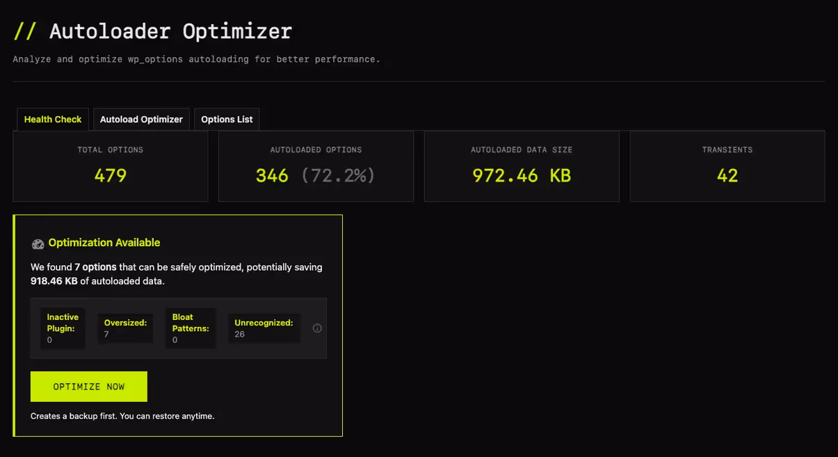 Autoloader Optimizer screenshot